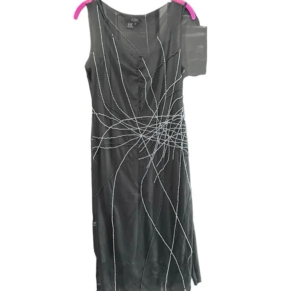 Poleci Women's Black Sleeveless Mini Dress Size M mesh overlay dress - Picture 8 of 11